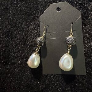 Elegant Silver and Pearl Drop Earrings